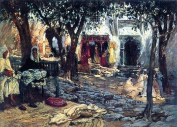 Árabe Painting - Momentos ociosos Un patio árabe Árabe Frederick Arthur Bridgman